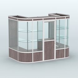 Павильон из профиля пристенный №4а (4,05 кв. м), Ясень Анкор темный