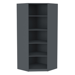 Стеллаж угловой из ДСП серии Эконом №5-5 (торец 500 мм), Темно-Серый