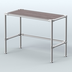 Стол средний D-42 с полкой ДСП 16мм, Ясень Анкор темный