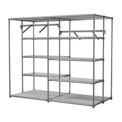 Хромированное вешало ПЛАТФОРМА №3-4 с зеркальными полками 4мм, Серый