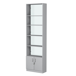 Стеллаж из ДСП с 4-мя полками 250x600 мм серии LEVEL-4 №4-1 (З/C - СТЕКЛО), Серый