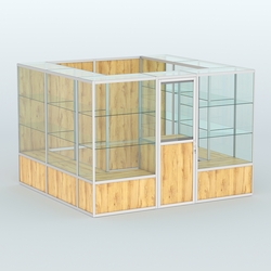 Павильон из профиля пристенный №9б (6,75 кв. м), Дуб Золотистый