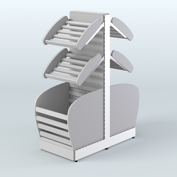 Низкий островной стеллаж малый для хлеба и выпечки СХОН-07, Серый