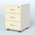Тумба мобильная с 3 ящиками и замком Индиго Вуд, цвет дуб светлый + белый Белый + Крем Вайс