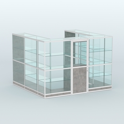 Павильон из профиля пристенный №5г (6,75 кв. м), Бетон Чикаго светло-серый F186 ST9