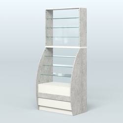 Витрина БРИЗ №1-900, Метрополитан Грей + Белый