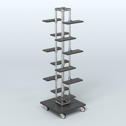 Торговый стенд для обуви с полками ДСП ЛЕСЕНКА №1-1, Черный