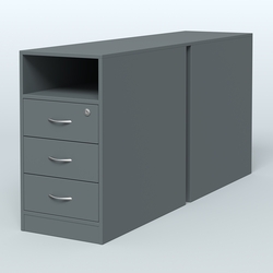 Тумба приставная/опорная двойная, Темно-Серый