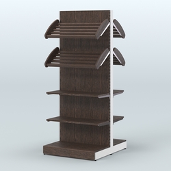 Высокий обзорный островной стеллаж для хлеба и выпечки СХОВ-05, Дуб Венге