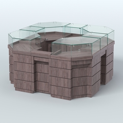 Торговый островок GOLD №2 восьмиугольный (4,04 кв.м), Ясень Анкор темный