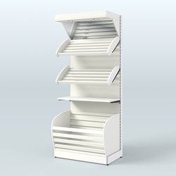 Стеллаж для хлеба и выпечки с нижней корзиной - накопителем и фризом Феникс №12ФК, Белый