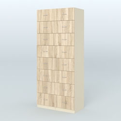 Шкаф для аптек - картотека серии RED №8 , Крем Вайс и Дуб Сонома U2236-5