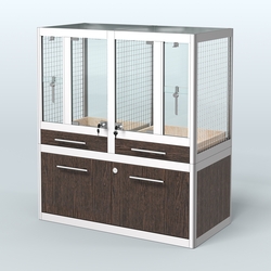 Витрина низкая для продажи птиц в зоомагазин серии ЖАКО-01, Дуб Венге