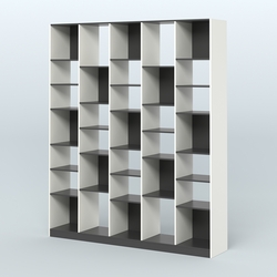 Стеллаж из ДСП серии ЛОФТ №13-2 с полками ДСП, Белый и Черный