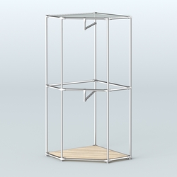 Угловой стеллаж Хром №6 с поручнями, Дуб сонома