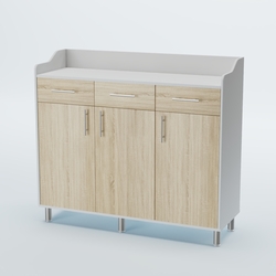 Стойка официанта "Бармен" №8-Н на ножках, Белый + Дуб Сонома