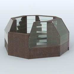 Низкий торговый остров серии Алмаз №1 малый, Дуб Венге