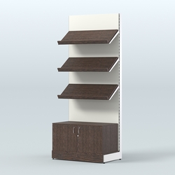 Стеллаж для хлеба и выпечки с тремя наклонными полками и накопителем Феникс №11, Дуб Венге + Белый