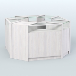 Торговый островок небольшой в стиле ЛОФТ №1 (4,72 кв.м), Ясень Анкор светлый