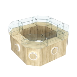 Торговый квадратный островок с накладками серии КРУГ №5 (7,62 кв.м), Дуб сонома