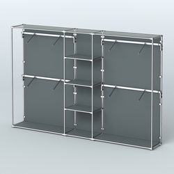 Торговая система ХРОМ (задняя стенка - ДСП) 3030 мм с полками ДСП и поручнями №8, Темно-Серый