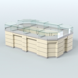 Торговый островок GOLD №5 (6,75 кв.м), Серый + Крем Вайс