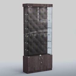 Высокая стеклянная витрина КАПИТОНЕ №31, Ясень темный+16 G