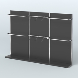 Система ЭЛЕГАНТ №1 пристенная с ДСП (3600 мм), Черный