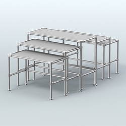 Комплект столов №2-4 с полками ДСП 16мм, Серый