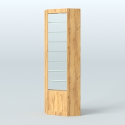 Высокая витрина серии Эконом №305А внутренний угол (без дверей), Дуб Золотистый