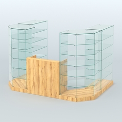 Торговый стеклянный павильон Абсолют №2 (открытый) (4.13 кв.м), Дуб Золотистый