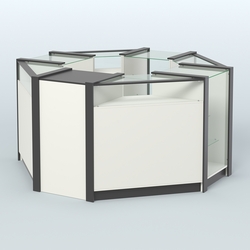 Торговый островок в стиле ЛОФТ с прозрачными фасадами №3 (4,72 кв.м), Белый и Черный