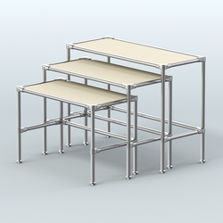 Комплект столов №1-4 с полками ДСП 16мм, Крем Вайс