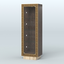 Низкая витрина с декором на цоколе НБА-1С, Дуб Венге + Дуб Сонома