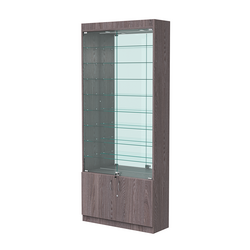 Витрина ОПТИКА №1-3 (задняя стенка зеркало), Ясень Анкор темный