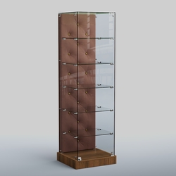 Низкая стеклянная витрина КАПИТОНЕ №501-ХП, Орех + 03 Mika