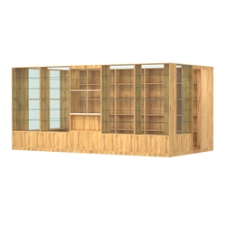 Пристенный торговый павильон из ДСП СЭСП №14 (10, 8 кв.м), Дуб Золотистый