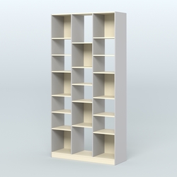 Стеллаж из ДСП серии ЛОФТ №10-2 с полками ДСП, Серый + Крем Вайс