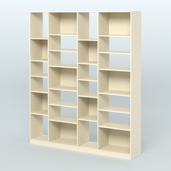 Стеллаж из ДСП серии ЛОФТ №15-2 с полками ДСП, Крем Вайс