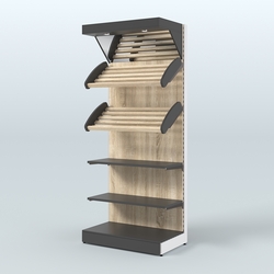 Стеллаж для хлеба и выпечки с полками - корзинами и фризом Феникс №12Ф, Черный + Дуб Сонома