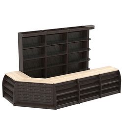 Комплект кассовой зоны со стеллажами под конфеты и орехи большой №3, Дуб Венге и Дуб Сонома