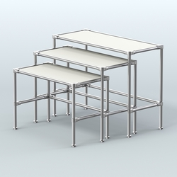 Комплект столов №1-4 с полками ДСП 16мм, Белый