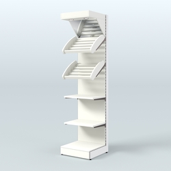 Стеллаж для хлеба и выпечки с полками - корзинами и фризом Феникс №15Ф, Белый