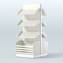 Островной высокий стеллаж с накопителями для хлеба и выпечки СХОВН-01, Белый