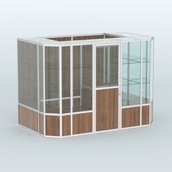 Павильон из профиля пристенный №10б (4,05 кв.м), Орех