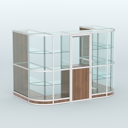 Павильон из профиля пристенный №4г (4,05 кв. м), Орех