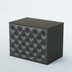 Ресепшен - стол БАРХАТ СЕРЫЙ ПЕРЛАМУТР №3 (карета золото), Черный + Экокожа черная