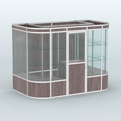 Павильон из профиля пристенный №8а (4,05 кв. м), Ясень Анкор темный