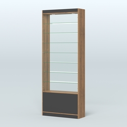 Высокая витрина серии Эконом №304-900 (без дверей), Орех + Черный