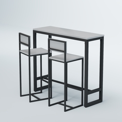 Комплект барный стол "Кофе-брейк" №8 и стулья, Серый